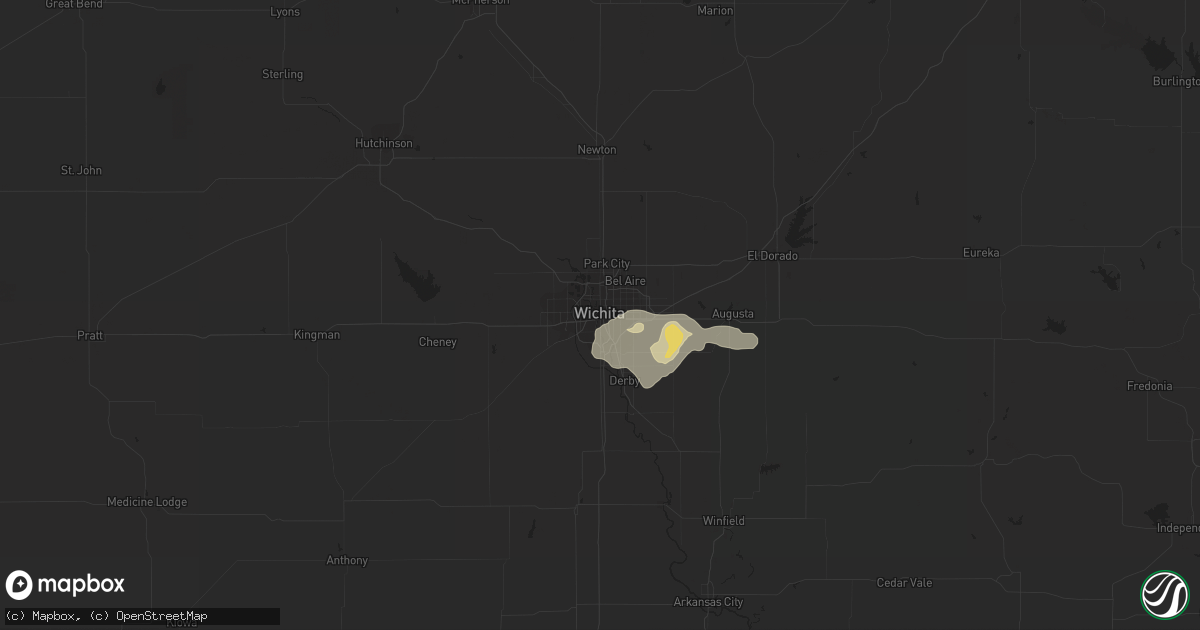 Hail map in Wichita, KS on June 30, 2014