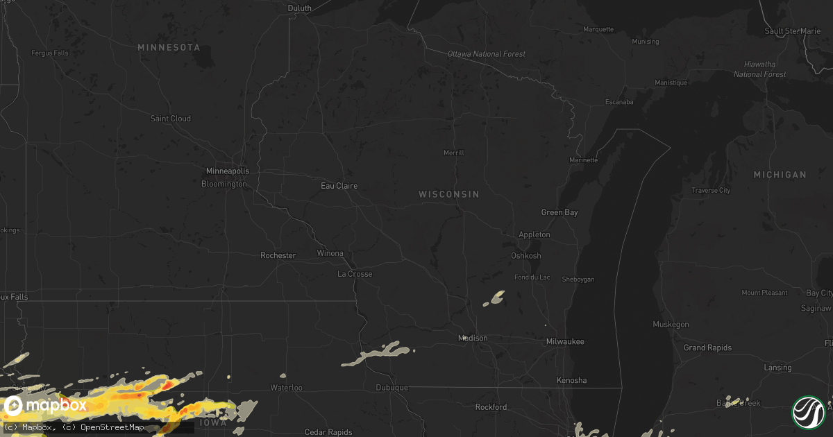 Hail map in Wisconsin on June 30, 2014