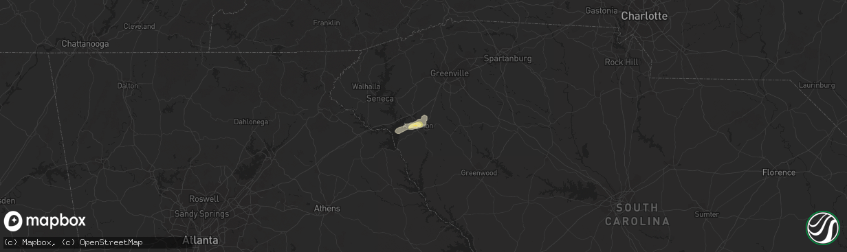 Hail map in Anderson, SC on June 30, 2015