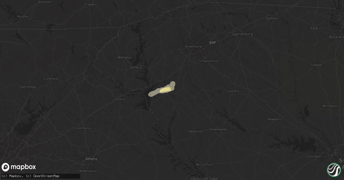Hail map in Anderson, SC on June 30, 2015