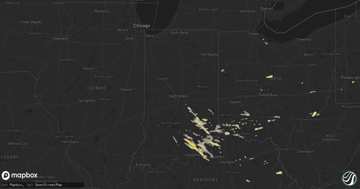 Hail map in Indiana on June 30, 2015