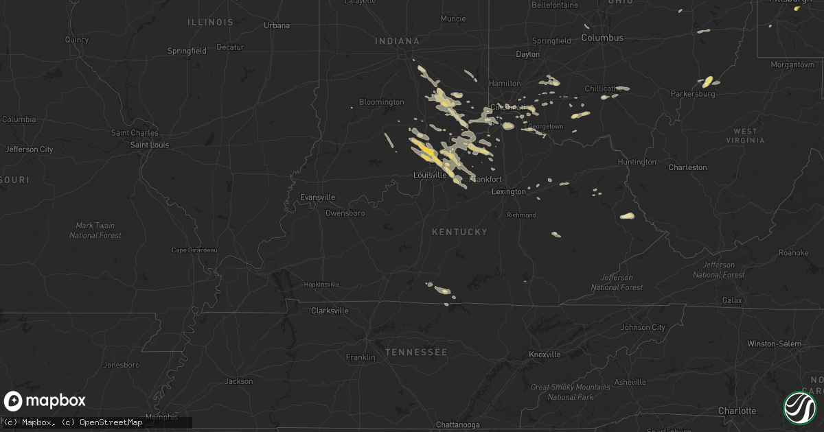 Hail map in Kentucky on June 30, 2015