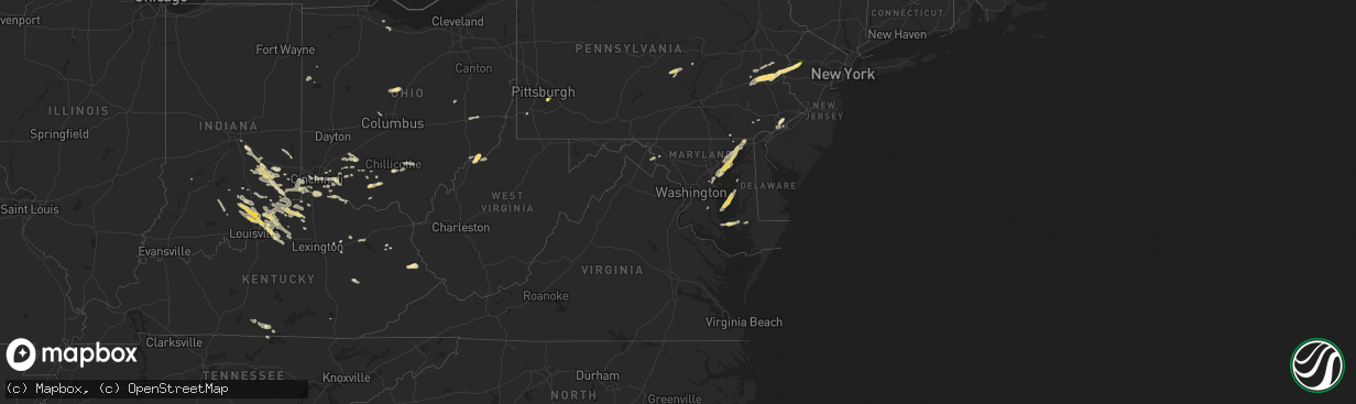 Hail map in Maryland on June 30, 2015