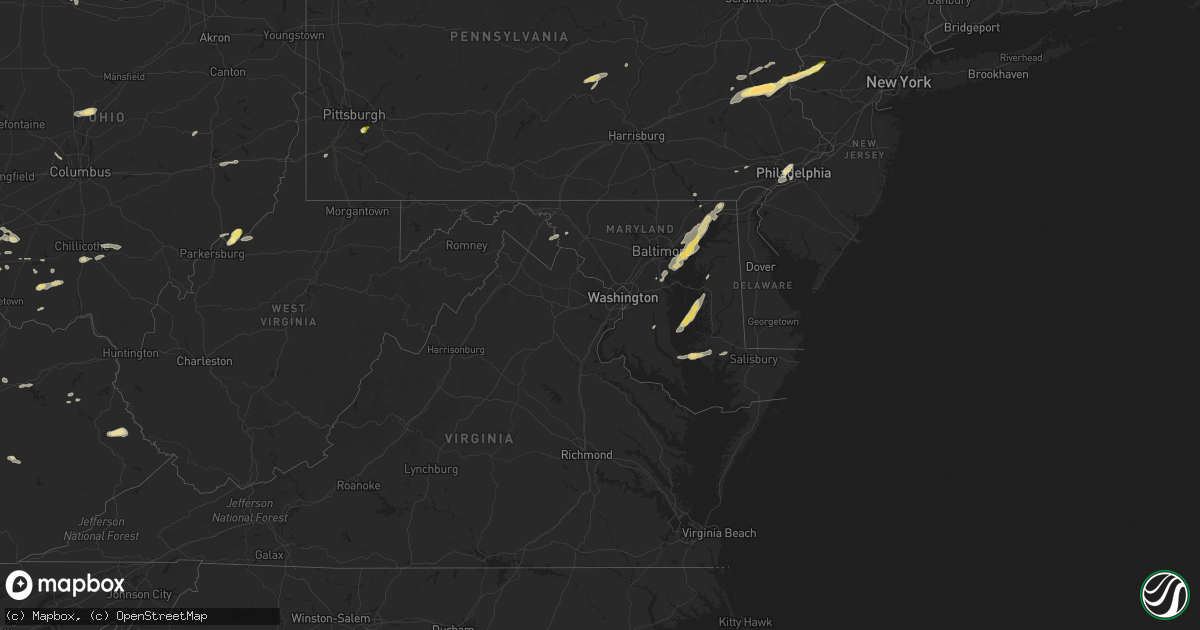 Hail map in Maryland on June 30, 2015