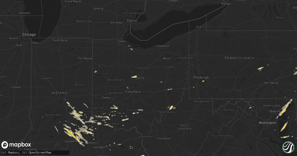 Hail map in Ohio on June 30, 2015