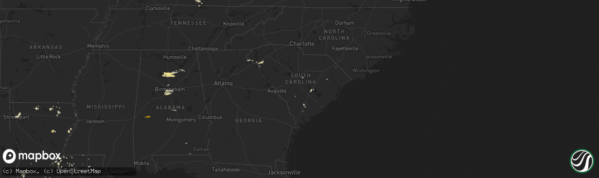 Hail map in South Carolina on June 30, 2015