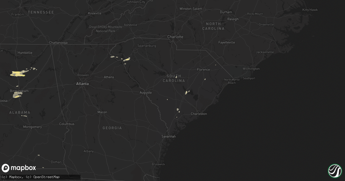 Hail map in South Carolina on June 30, 2015
