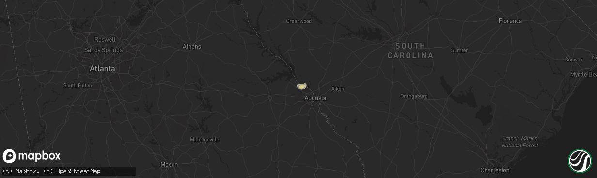 Hail map in Evans, GA on June 30, 2016