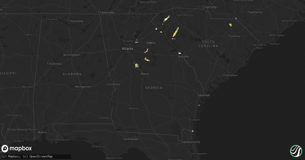 Hail map in Georgia on June 30, 2016
