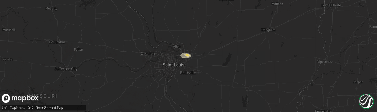 Hail map in Glen Carbon, IL on June 30, 2016