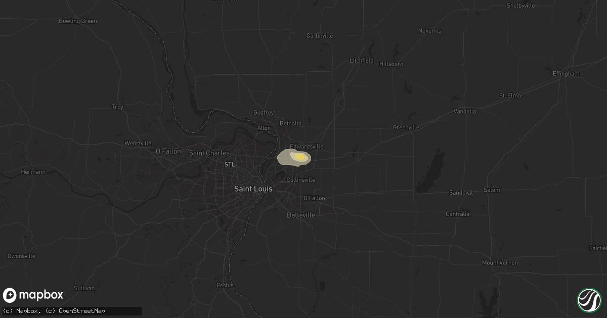 Hail map in Glen Carbon, IL on June 30, 2016
