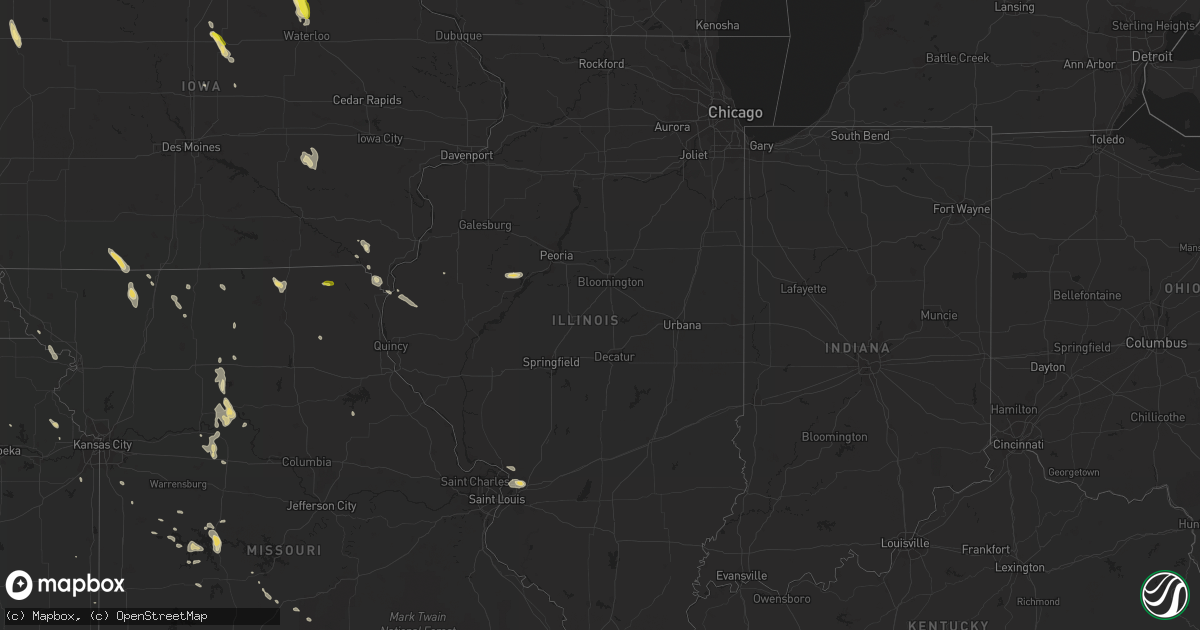 Hail map in Illinois on June 30, 2016