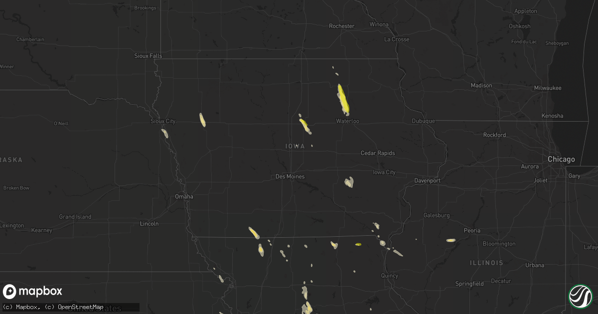 Hail map in Iowa on June 30, 2016