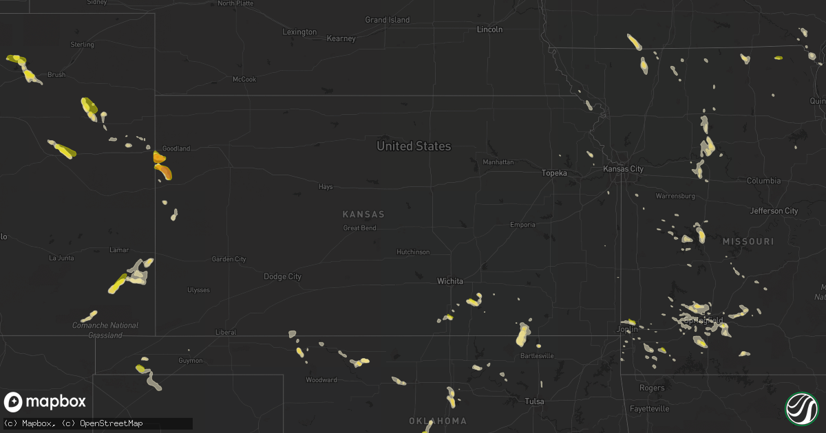 Hail map in Kansas on June 30, 2016
