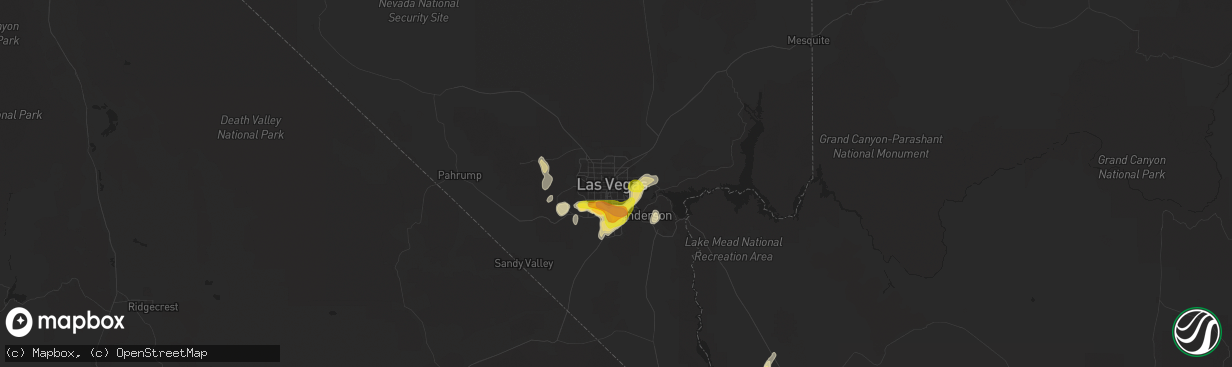 Hail map in Las Vegas, NV on June 30, 2016