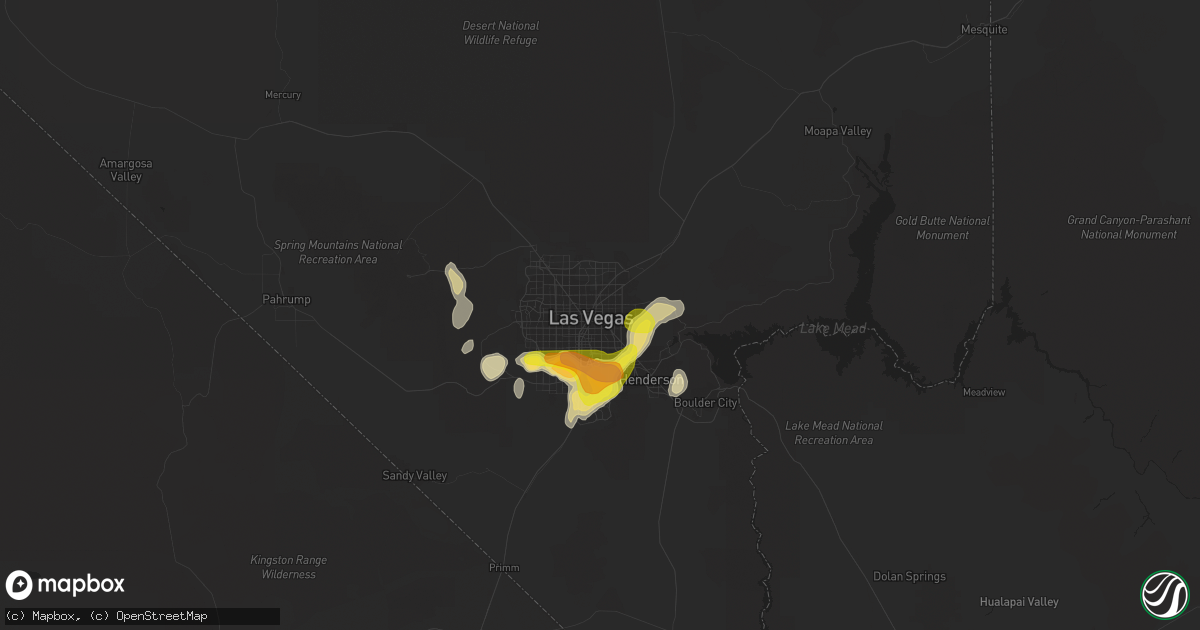 Hail map in Las Vegas, NV on June 30, 2016