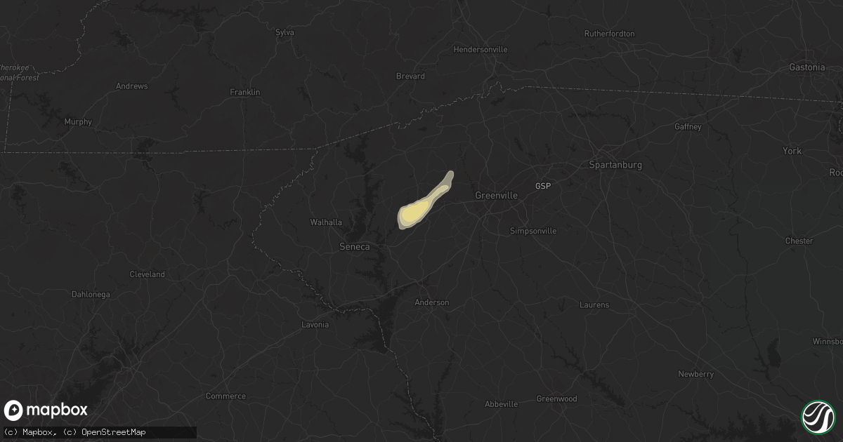 Hail map in Liberty, SC on June 30, 2016