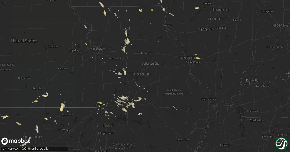 Hail map in Missouri on June 30, 2016