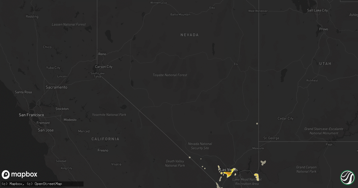 Hail map in Nevada on June 30, 2016