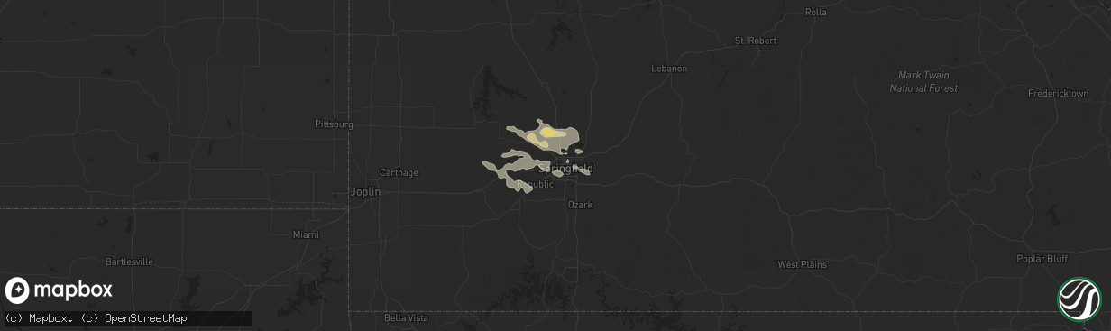 Hail map in Springfield, MO on June 30, 2016