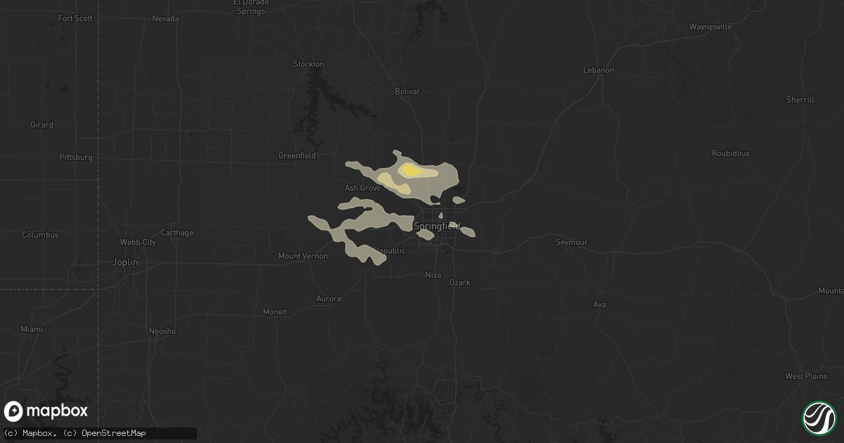 Hail map in Springfield, MO on June 30, 2016