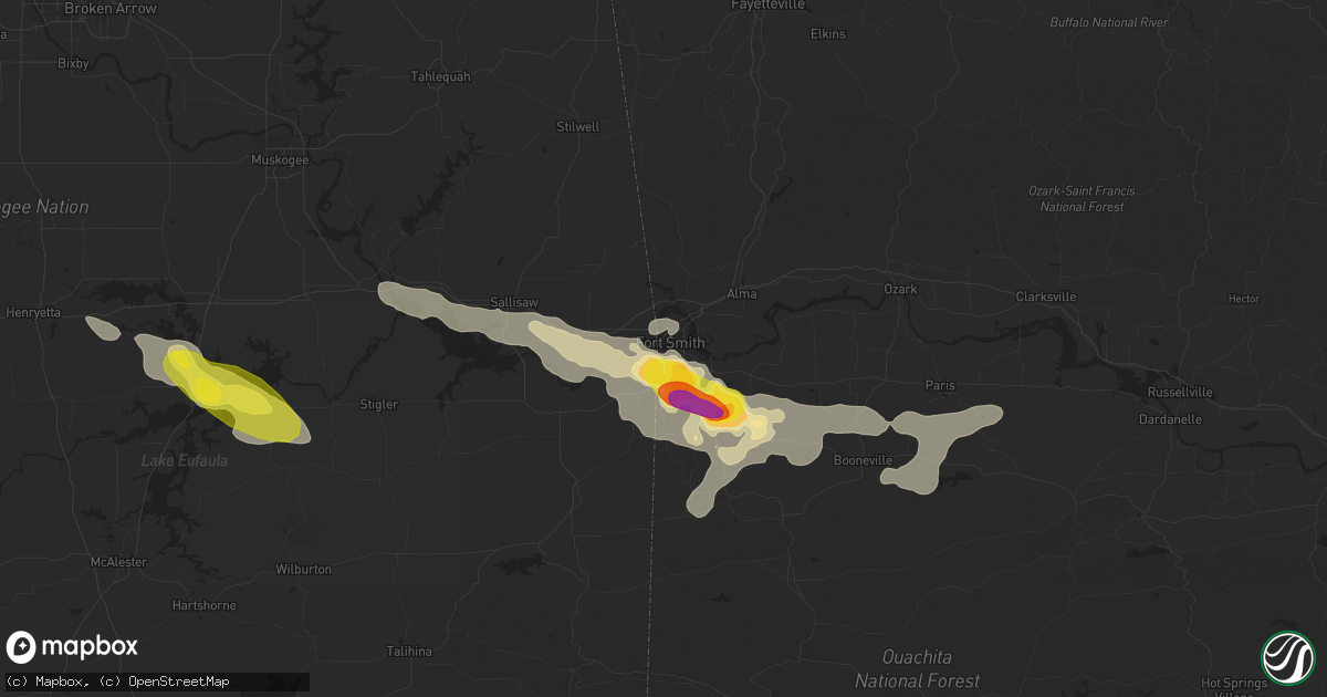 Hail map in Fort Smith, AR on June 30, 2017