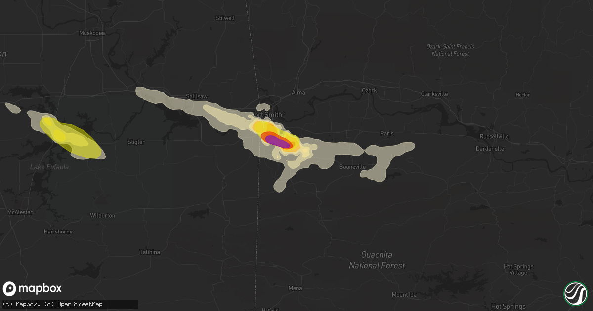 Hail map in Greenwood, AR on June 30, 2017