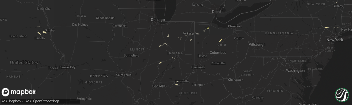 Hail map in Indiana on June 30, 2017