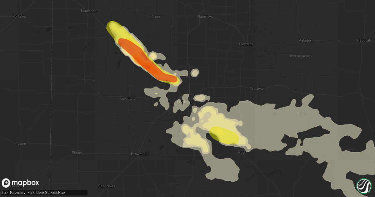 Hail map in Lubbock, TX on June 30, 2017