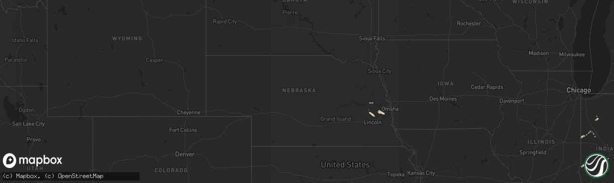 Hail map in Nebraska on June 30, 2017