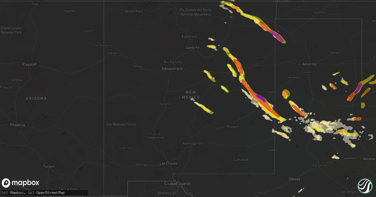 Hail map in New Mexico on June 30, 2017