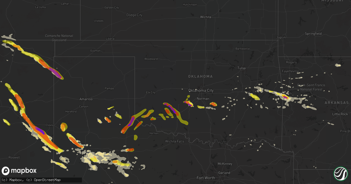 Hail map in Oklahoma on June 30, 2017