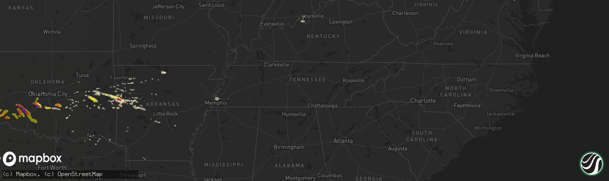 Hail map in Tennessee on June 30, 2017