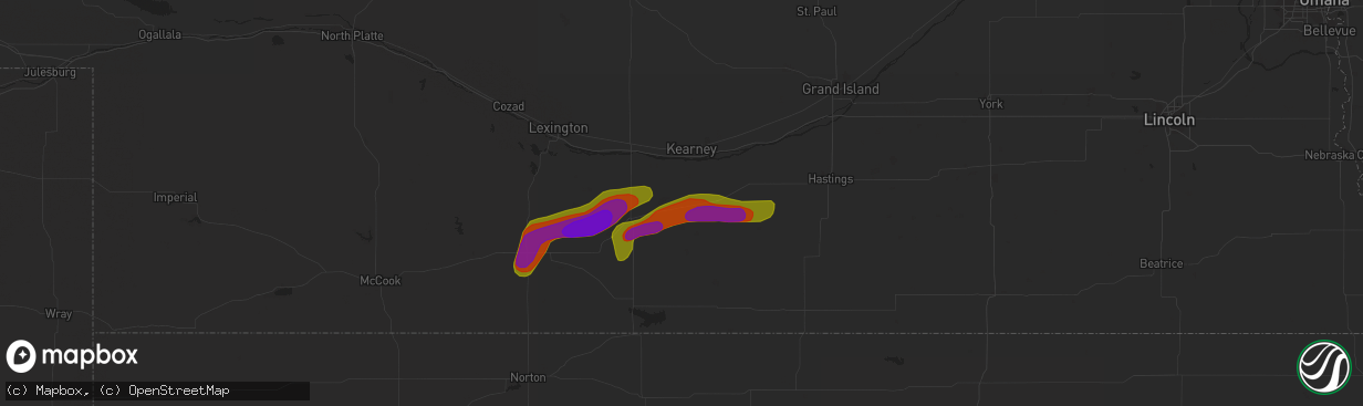 Hail map in Axtell, NE on June 30, 2018