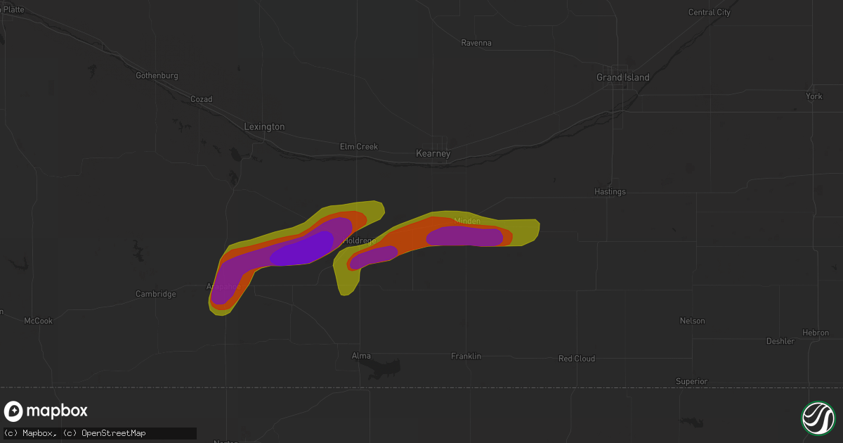 Hail map in Axtell, NE on June 30, 2018