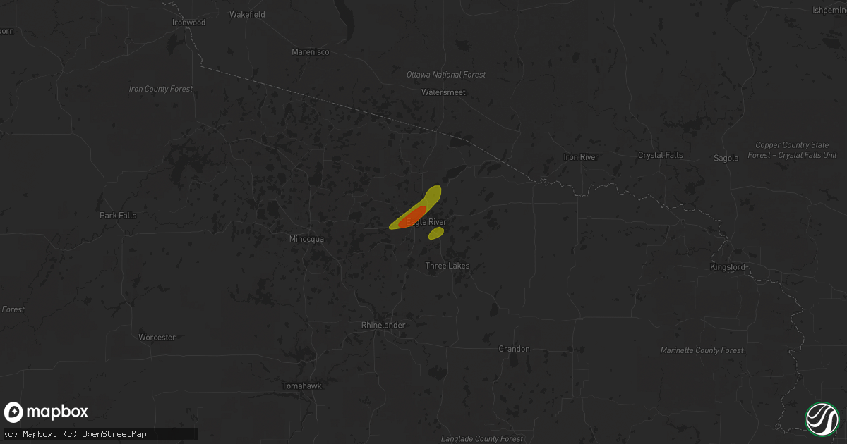 Hail map in Eagle River, WI on June 30, 2018