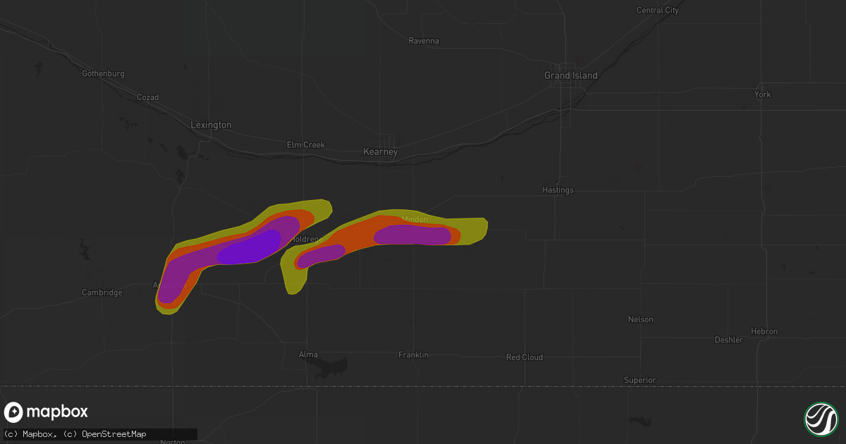 Hail map in Minden, NE on June 30, 2018