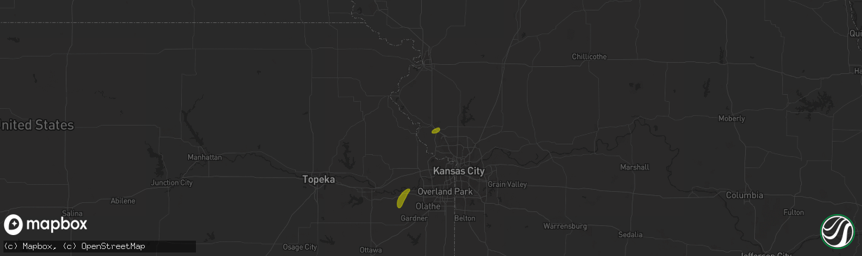 Hail map in Platte City, MO on June 30, 2018