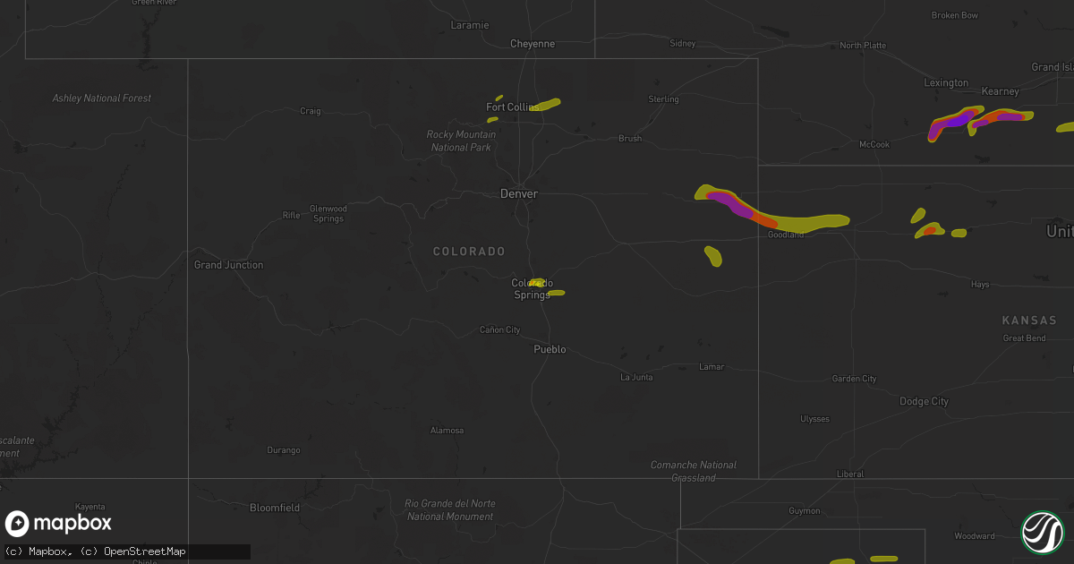 Hail map on June 30, 2018