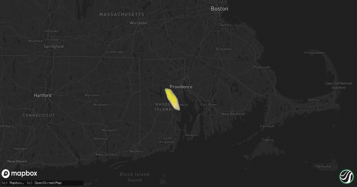 Hail map in Cranston, RI on June 30, 2019