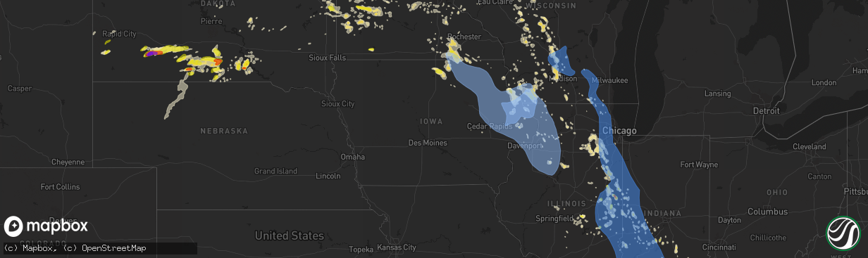Hail map in Iowa on June 30, 2019