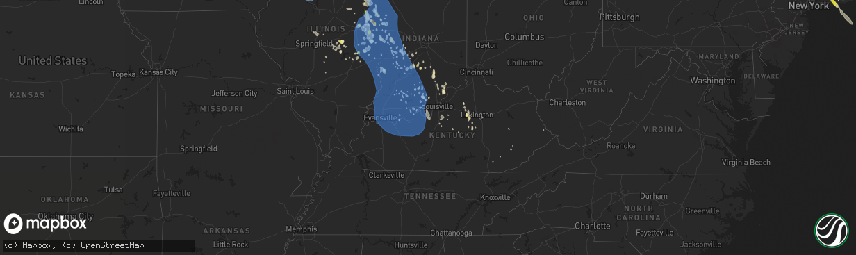 Hail map in Kentucky on June 30, 2019