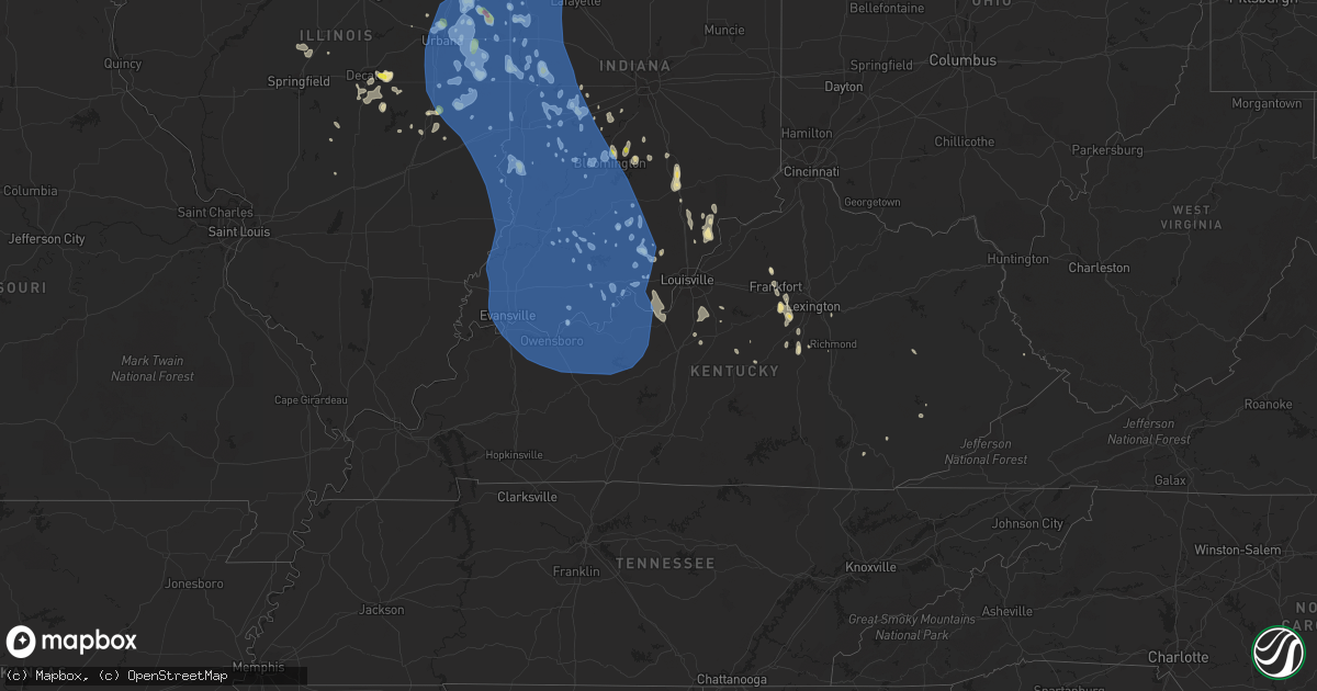 Hail map in Kentucky on June 30, 2019