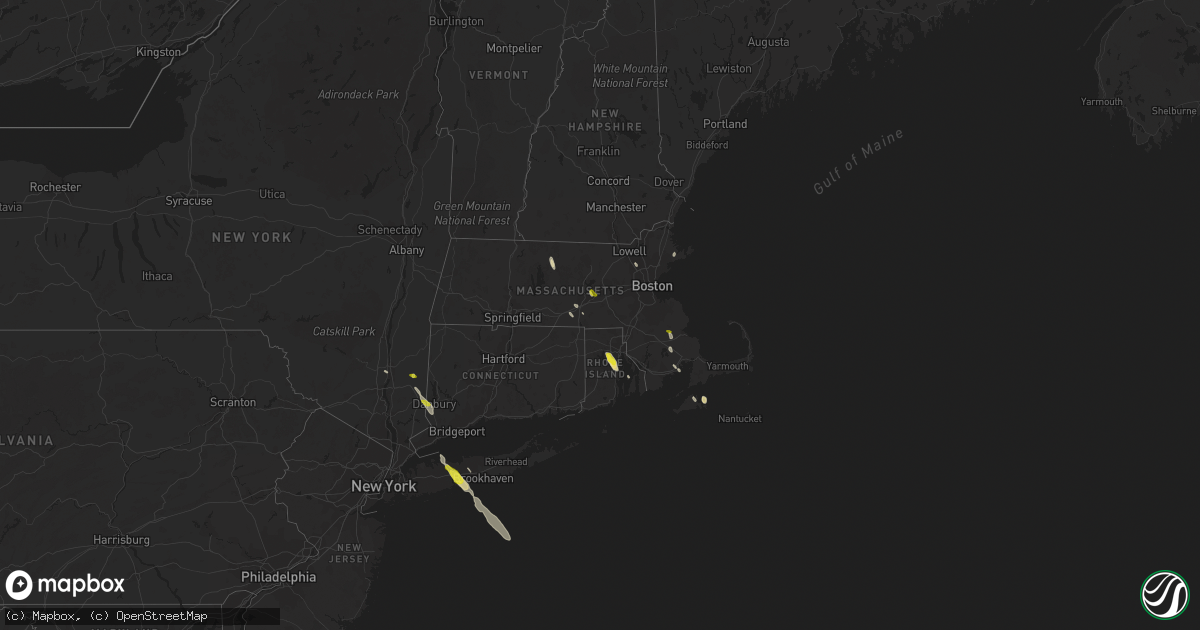 Hail map in Massachusetts on June 30, 2019