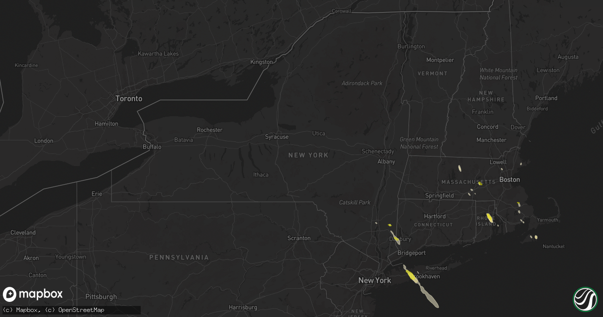 Hail map in New York on June 30, 2019