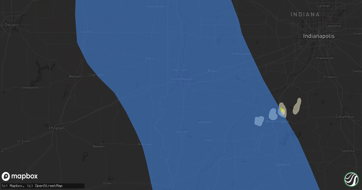 Hail map in Terre Haute, IN on June 30, 2019