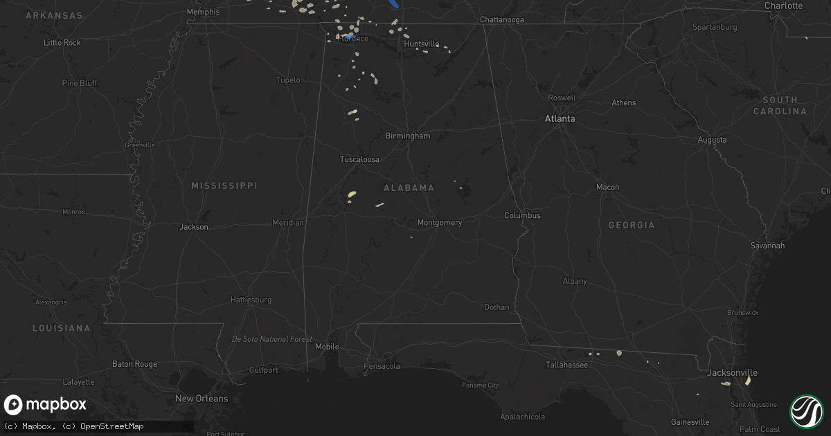 Hail map in Alabama on June 30, 2020