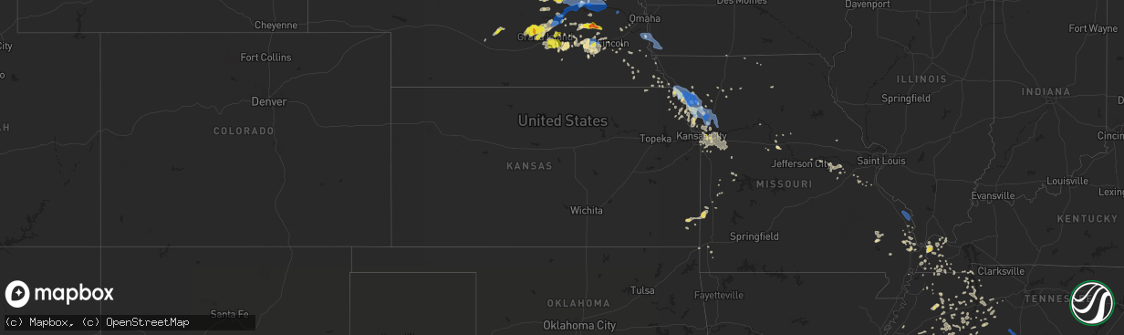 Hail map in Kansas on June 30, 2020