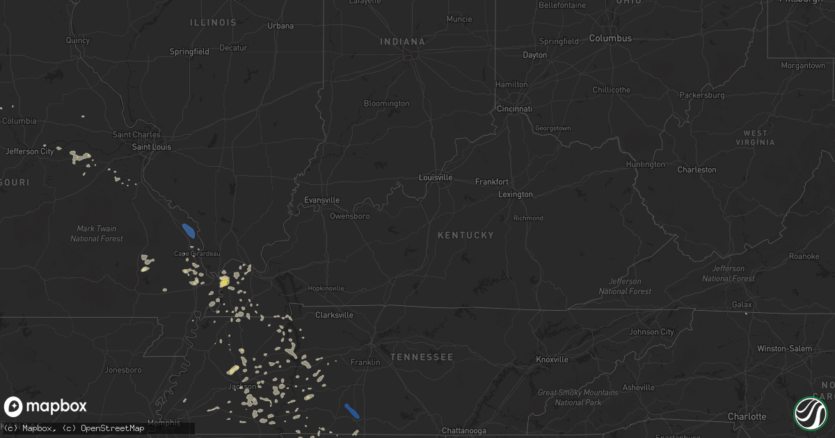 Hail map in Kentucky on June 30, 2020