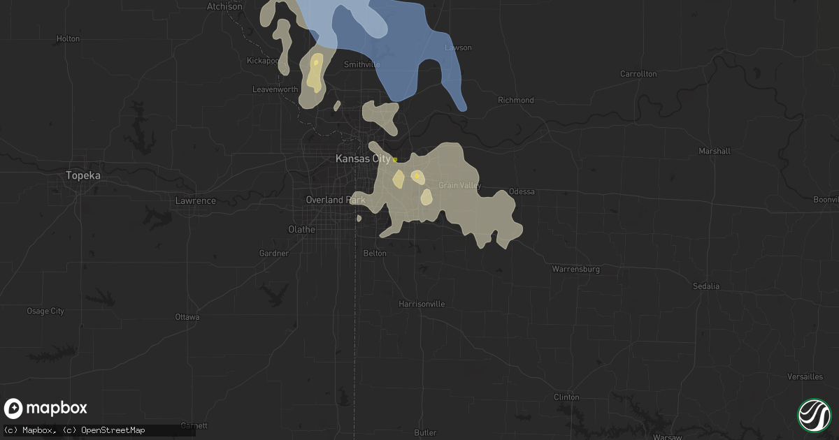 Hail map in Lees Summit, MO on June 30, 2020